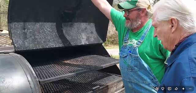 Alton at smoker with Kevin Lindahl